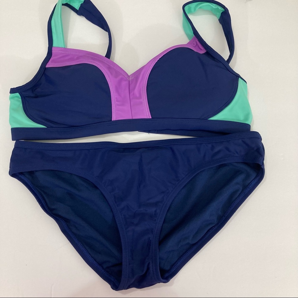RBX  Blue/Purple Two Piece Swimsuit Size Medium